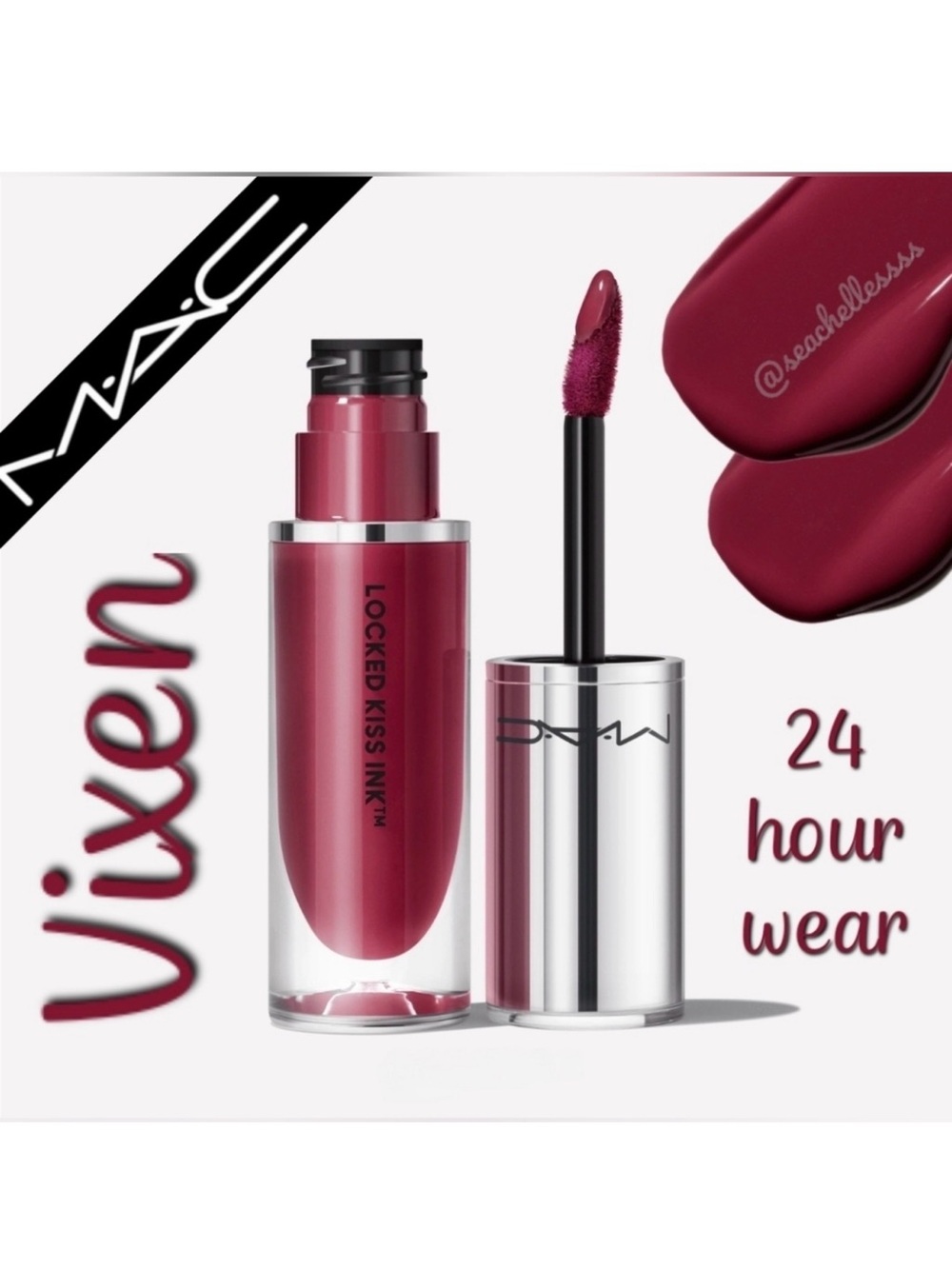 MAC Cosmetics Locked Kiss Ink 24 Hour Wear Matte Vixen Rose Brand New In Box